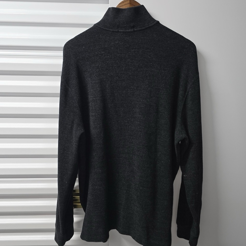 Polo Ralph Lauren Quarter Zip Sweater Mens XL Charcoal‎ Gray Red Pony Cotton - Picture 5 of 5